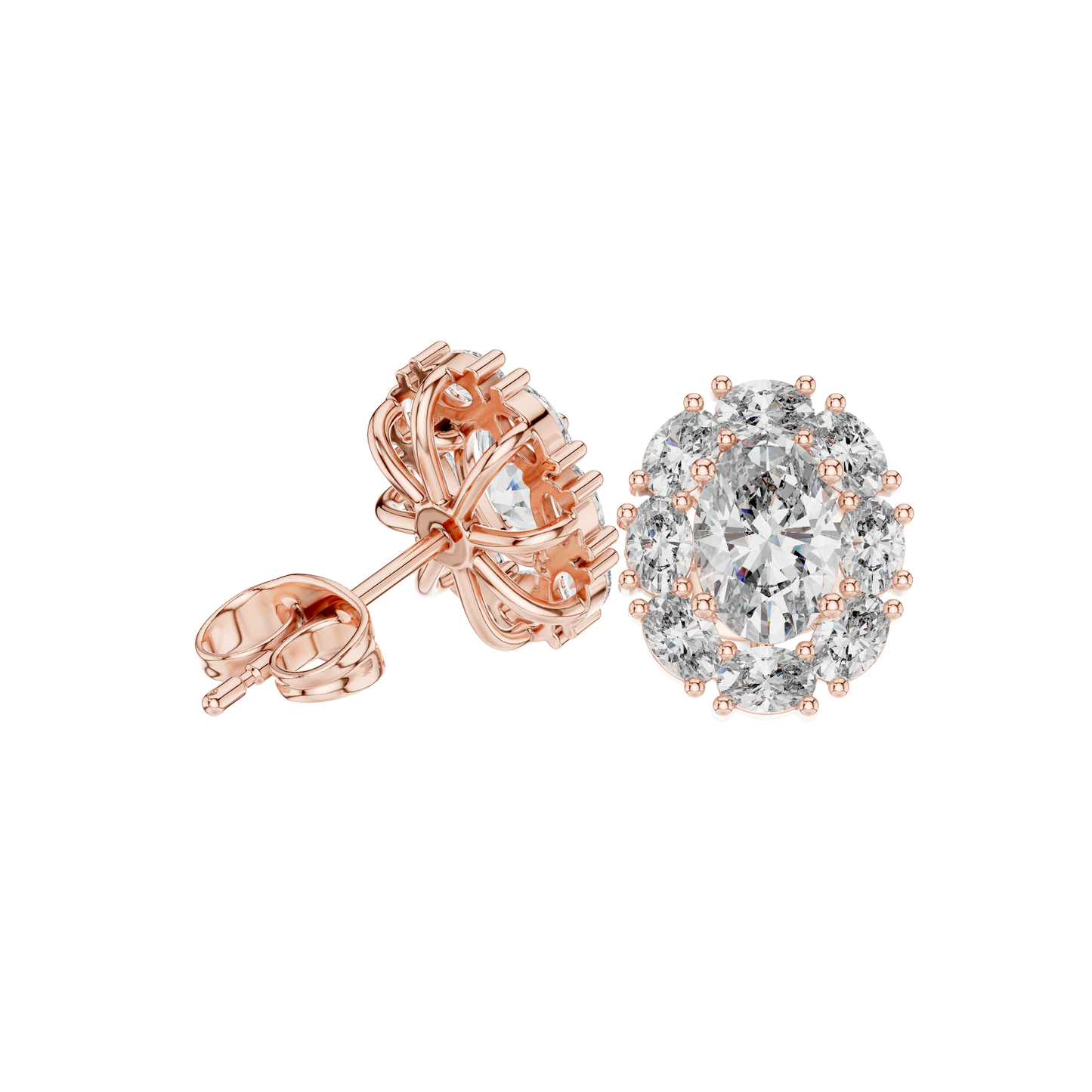 Oval Cut Dimond Earring 14 k Gold jwellery For wommen |pure carat