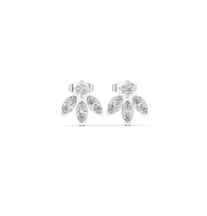 MRQ / Round Cut Diamond Yellow Gold 14 K White Earring For Wommen |pure carat