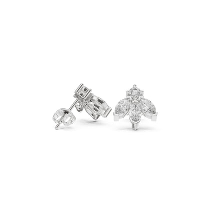 MRQ / Round Cut Diamond Yellow Gold 14 K White Earring For Wommen |pure carat