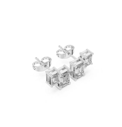 Emerald Cut Diamond Yellow Gold 14 K Earring For Wommen |pure carat