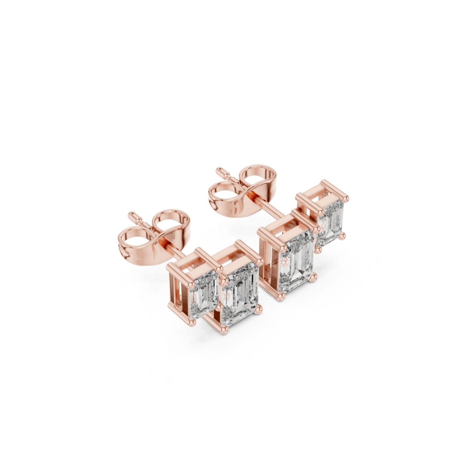 Emerald Cut Diamond Yellow Gold 14 K Earring For Wommen |pure carat