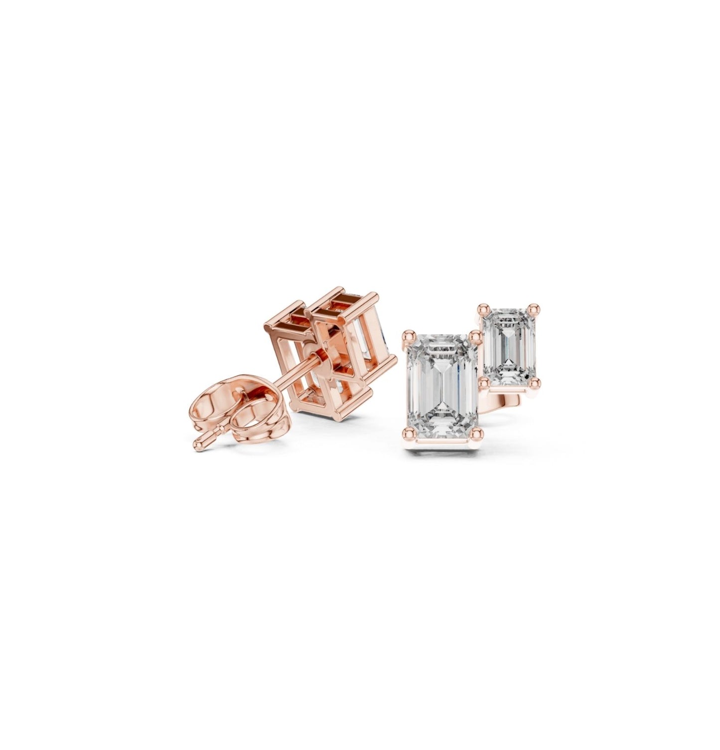 Emerald Cut Diamond Yellow Gold 14 K Earring For Wommen |pure carat