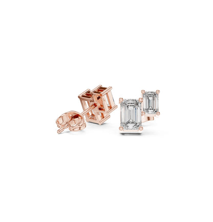 Emerald Cut Diamond Yellow Gold 14 K Earring For Wommen |pure carat