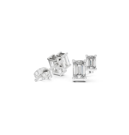 Emerald Cut Diamond Yellow Gold 14 K Earring For Wommen |pure carat