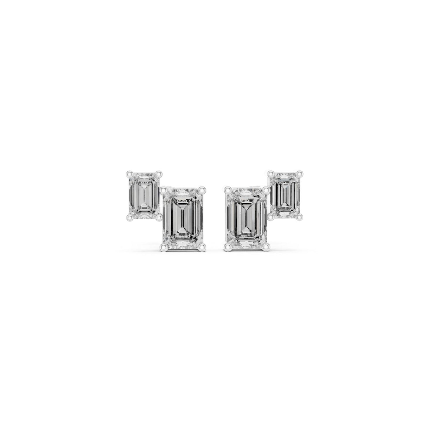 Emerald Cut Diamond Yellow Gold 14 K Earring For Wommen |pure carat