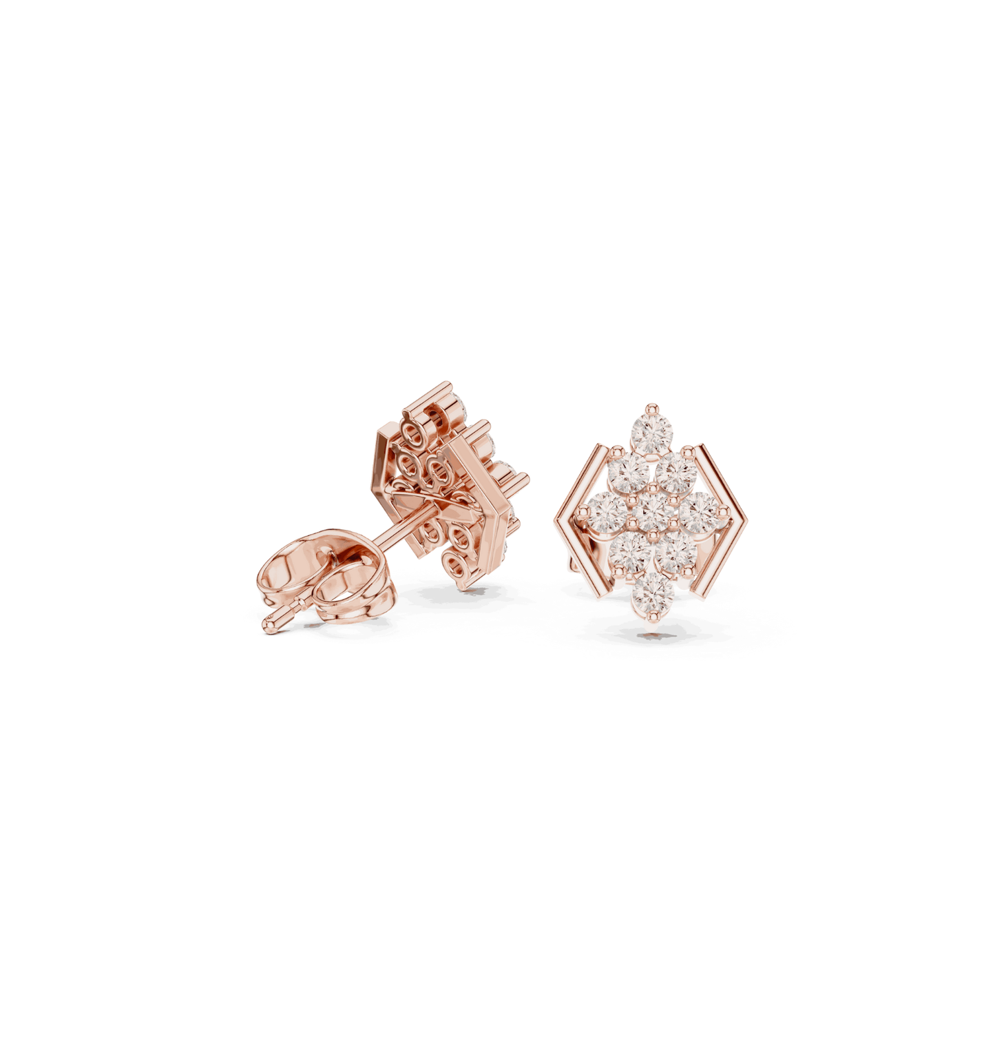 Round Cut Diamond Yellow Gold 14 K Earring For Wommen |pure carat