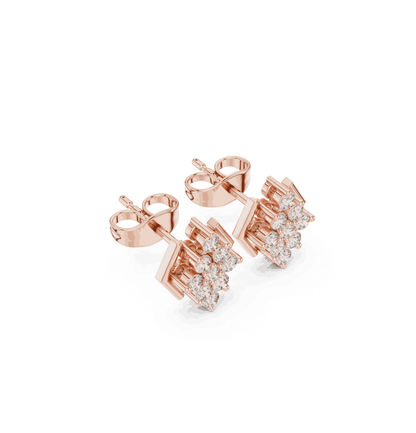 Round Cut Diamond Yellow Gold 14 K Earring For Wommen |pure carat