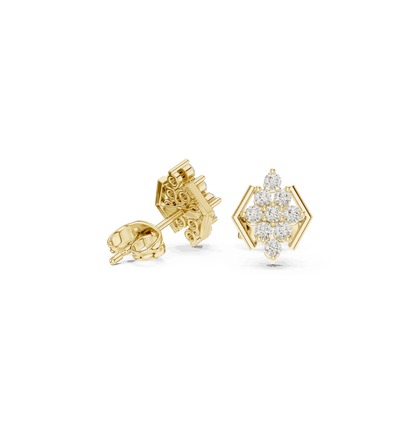 Round Cut Diamond Yellow Gold 14 K Earring For Wommen |pure carat
