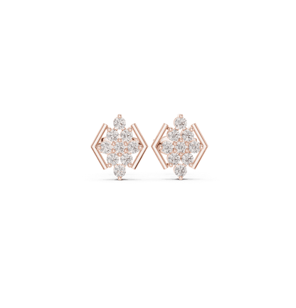 Round Cut Diamond Yellow Gold 14 K Earring For Wommen |pure carat