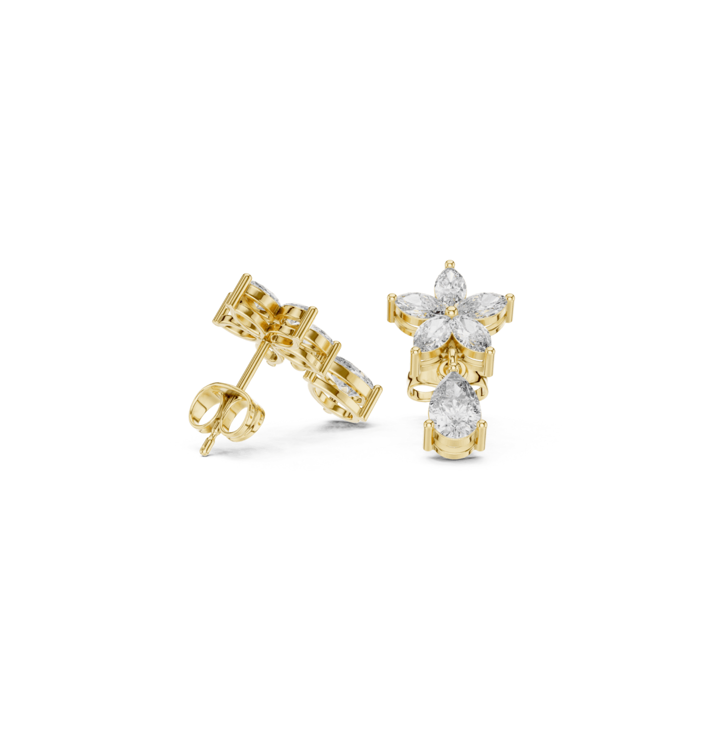 PRS / MRQ Cut Diamond Rose Gold 14 K Earring For Wommen |pure carat
