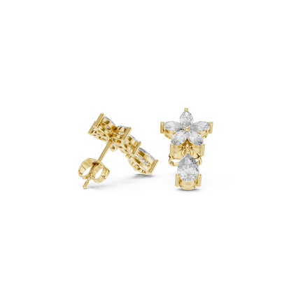 PRS / MRQ Cut Diamond Rose Gold 14 K Earring For Wommen |pure carat
