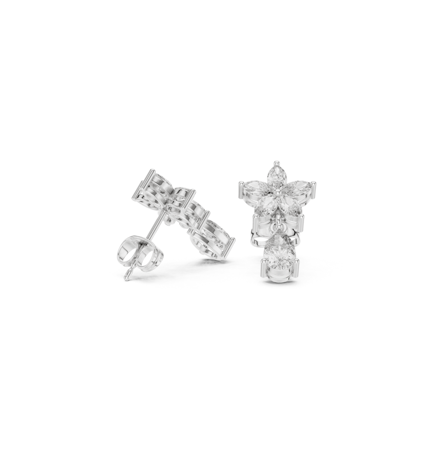 PRS / MRQ Cut Diamond Rose Gold 14 K Earring For Wommen |pure carat