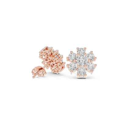 Round Cut Diamond Yellow Gold 14 K Earring For Wommen |pure carat