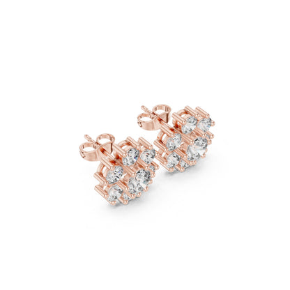 Round Cut Diamond Yellow Gold 14 K Earring For Wommen |pure carat