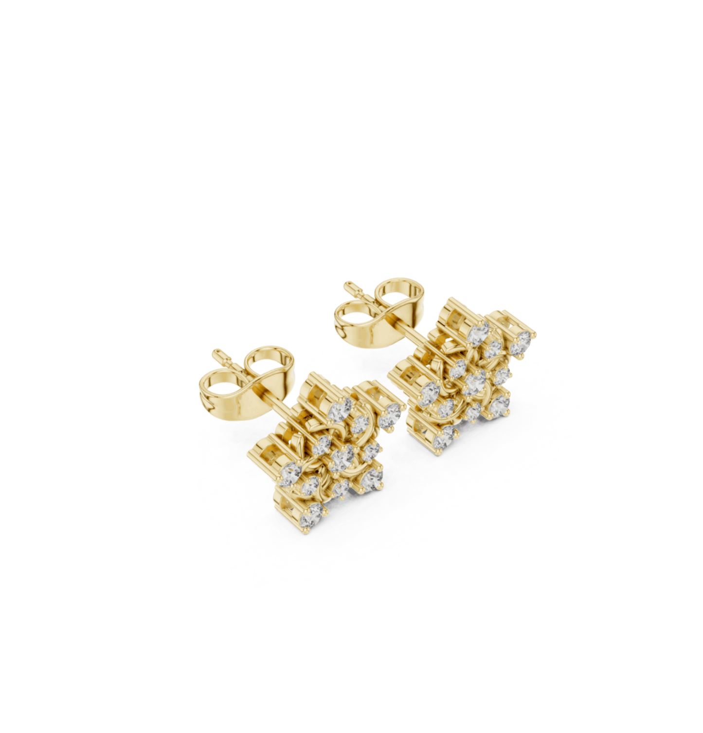 Round Cut Diamond Yellow Gold 14 K Earring For Wommen |pure carat