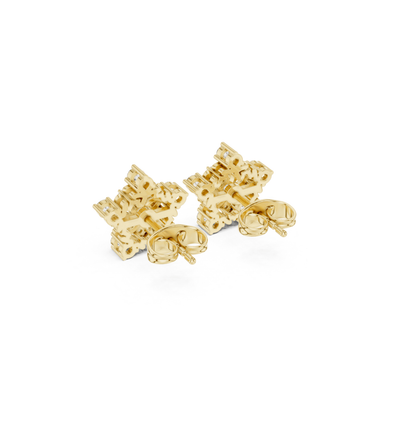 Round Cut Diamond Yellow Gold 14 K Earring For Wommen |pure carat