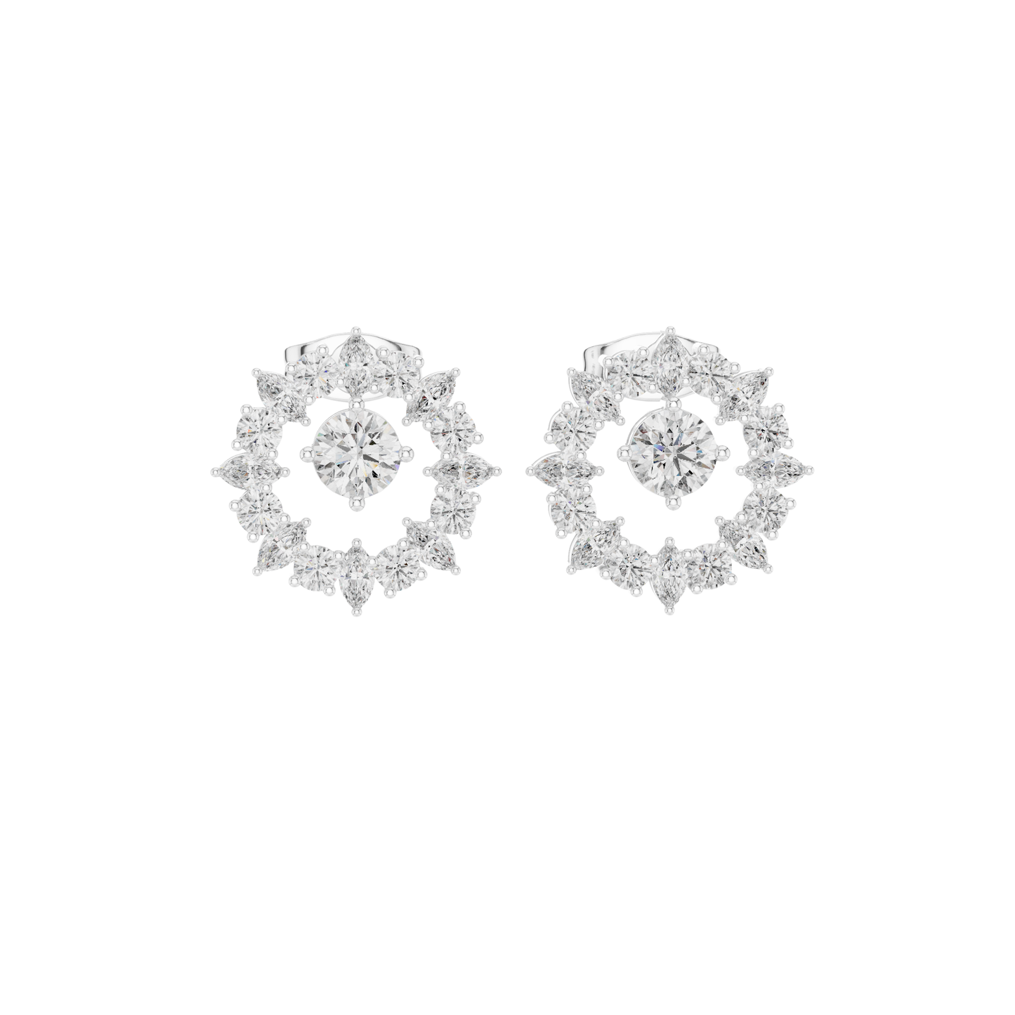 MRQ/ Round Cut Diamond Ring 14 K Yellow Gold Earring For Wommen |pure carat
