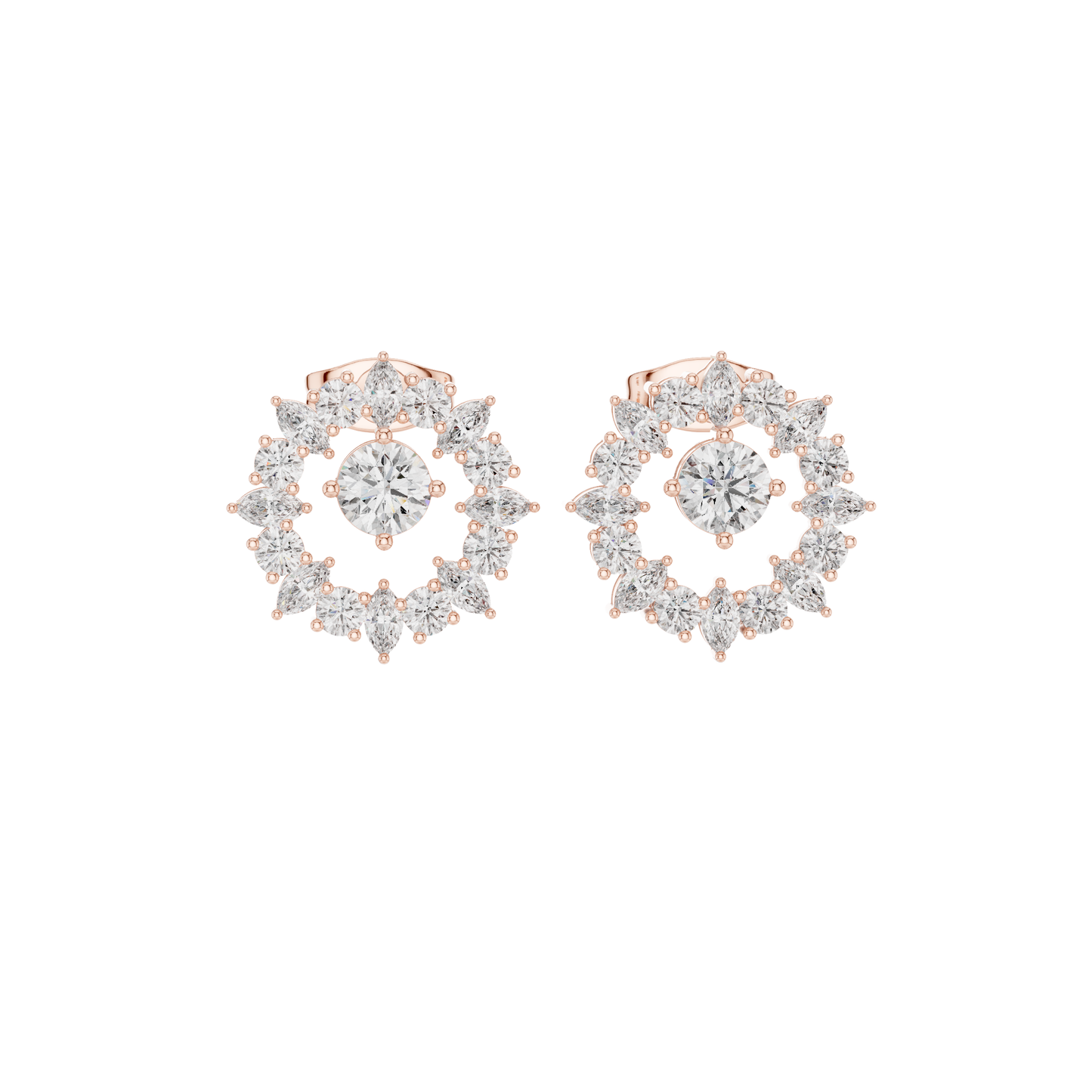 MRQ/ Round Cut Diamond Ring 14 K Yellow Gold Earring For Wommen |pure carat