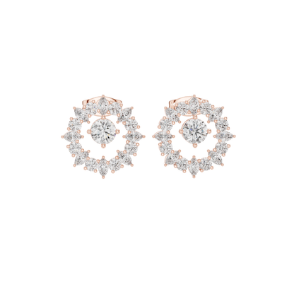 MRQ/ Round Cut Diamond Ring 14 K Yellow Gold Earring For Wommen |pure carat