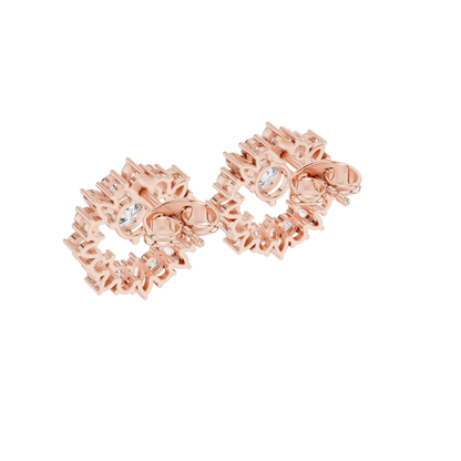 MRQ/ Round Cut Diamond Ring 14 K Yellow Gold Earring For Wommen |pure carat