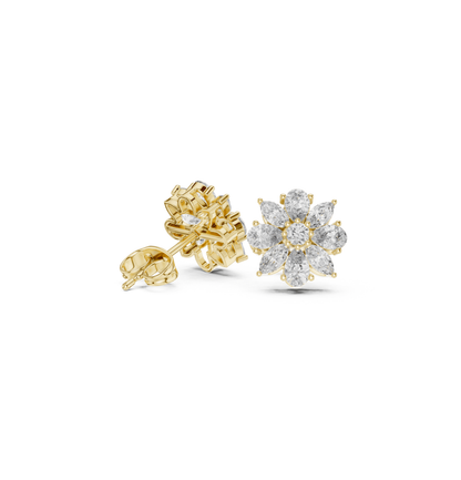 Round / MRQ / PRS Cut Diamond Rose Gold 14 K Earring For Wommen |pure carat