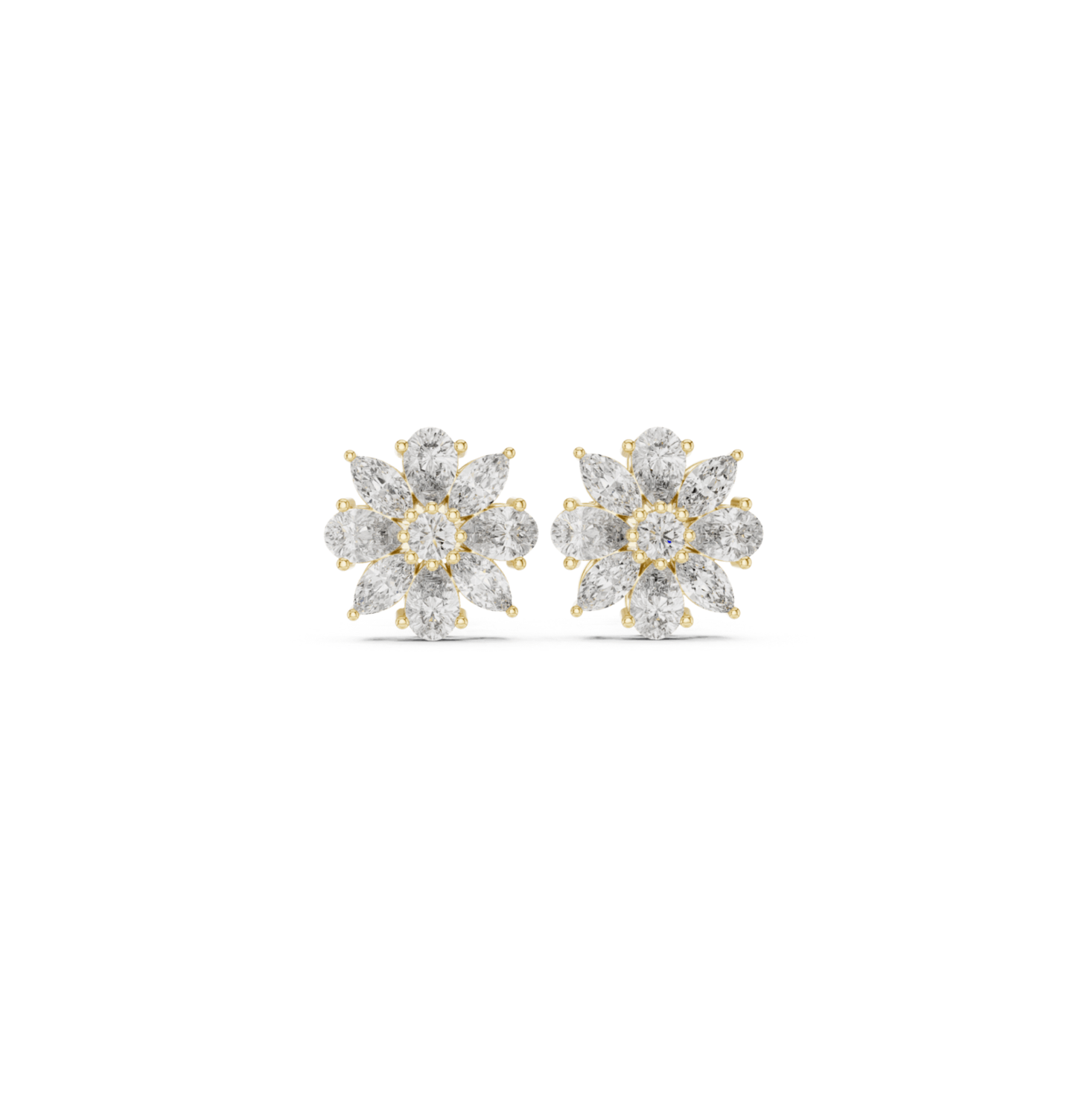 Round / MRQ / PRS Cut Diamond Rose Gold 14 K Earring For Wommen |pure carat