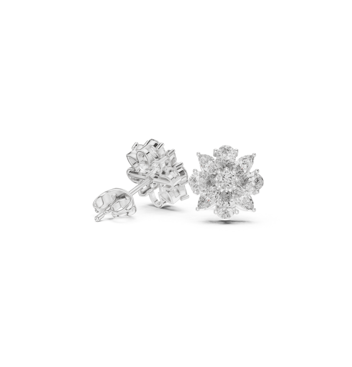 Round / MRQ / PRS Cut Diamond Rose Gold 14 K Earring For Wommen |pure carat