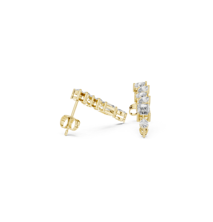 Emerald/MRQ/PRS Cut Diamond Rose Gold 14 K Earring For Wommen |pure carat