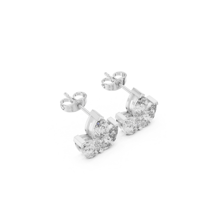 Pear Cut Diamond PInk Gold 14 K Earring For Wommen |pure carat