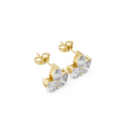 Pear Cut Diamond PInk Gold 14 K Earring For Wommen |pure carat