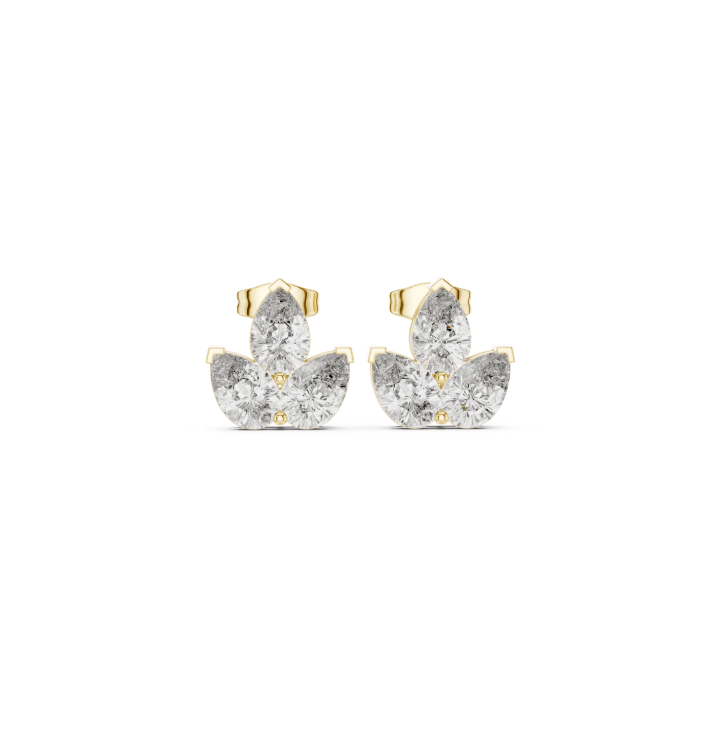 Pear Cut Diamond PInk Gold 14 K Earring For Wommen |pure carat