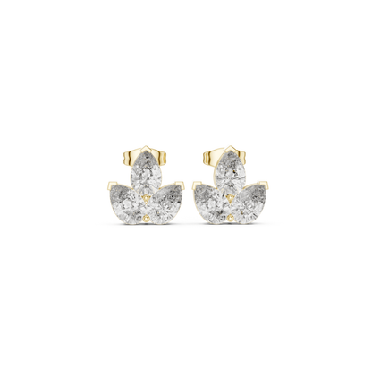 Pear Cut Diamond PInk Gold 14 K Earring For Wommen |pure carat