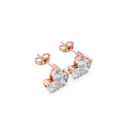 Pear Cut Diamond PInk Gold 14 K Earring For Wommen |pure carat
