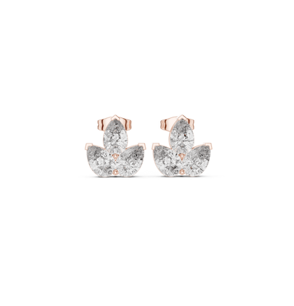 Pear Cut Diamond PInk Gold 14 K Earring For Wommen |pure carat