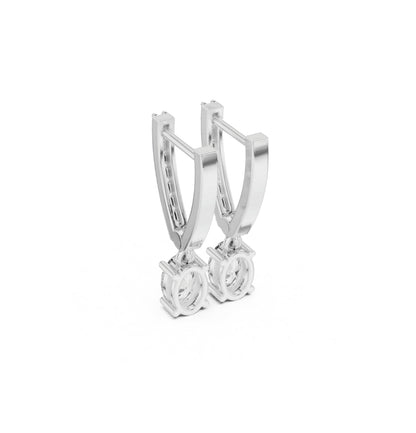 Round /Oval Cut Diamond Pink Gold 14 K Earring For Wommen |pure carat