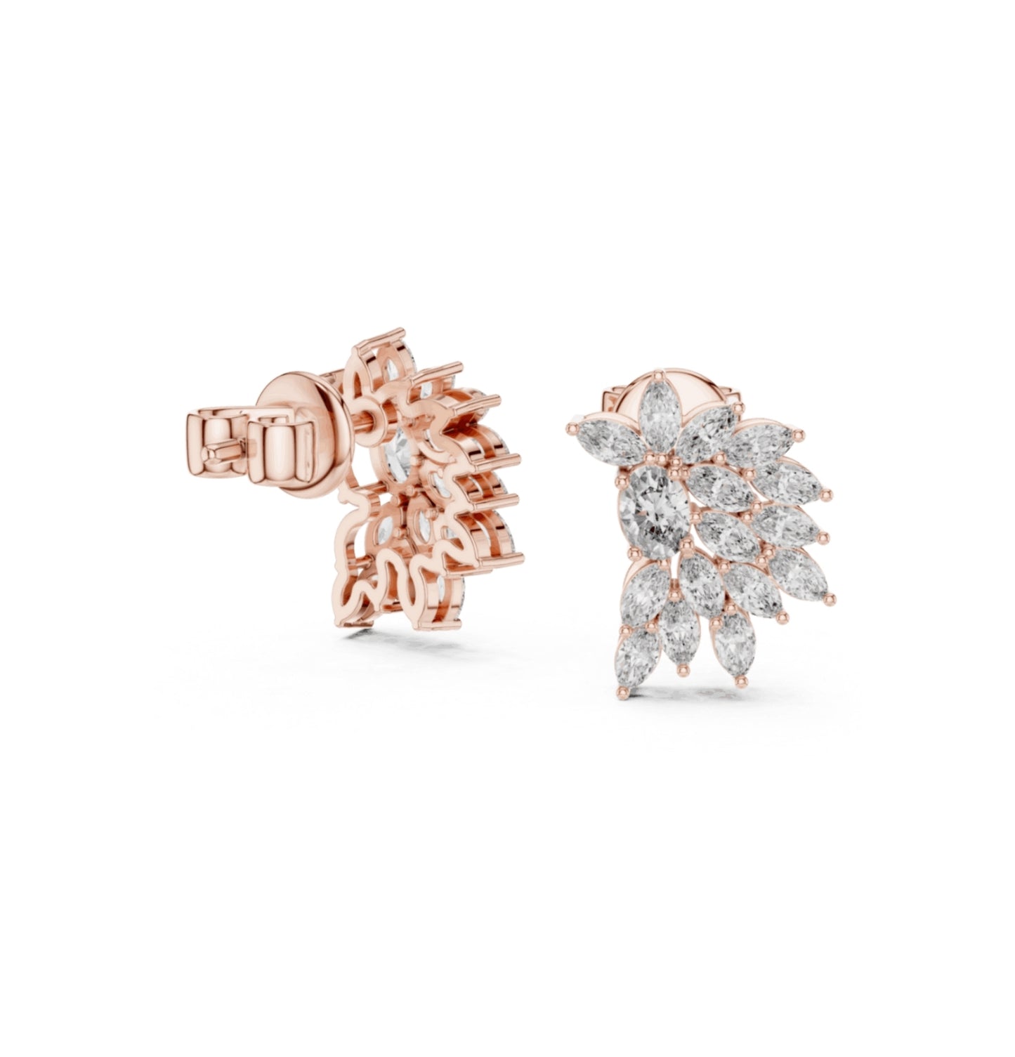 MRQ / Oval Cut Diamond Yellow Gold 14 K Earring For Wommen |pure carat