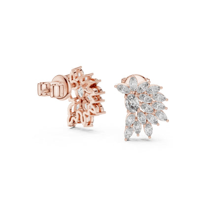 MRQ / Oval Cut Diamond Yellow Gold 14 K Earring For Wommen |pure carat