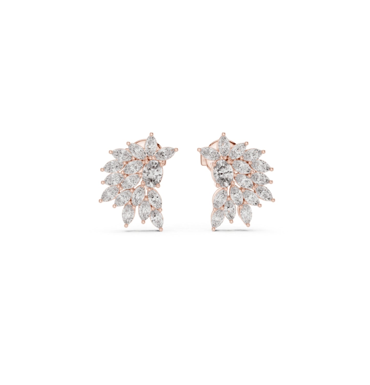 MRQ / Oval Cut Diamond Yellow Gold 14 K Earring For Wommen |pure carat
