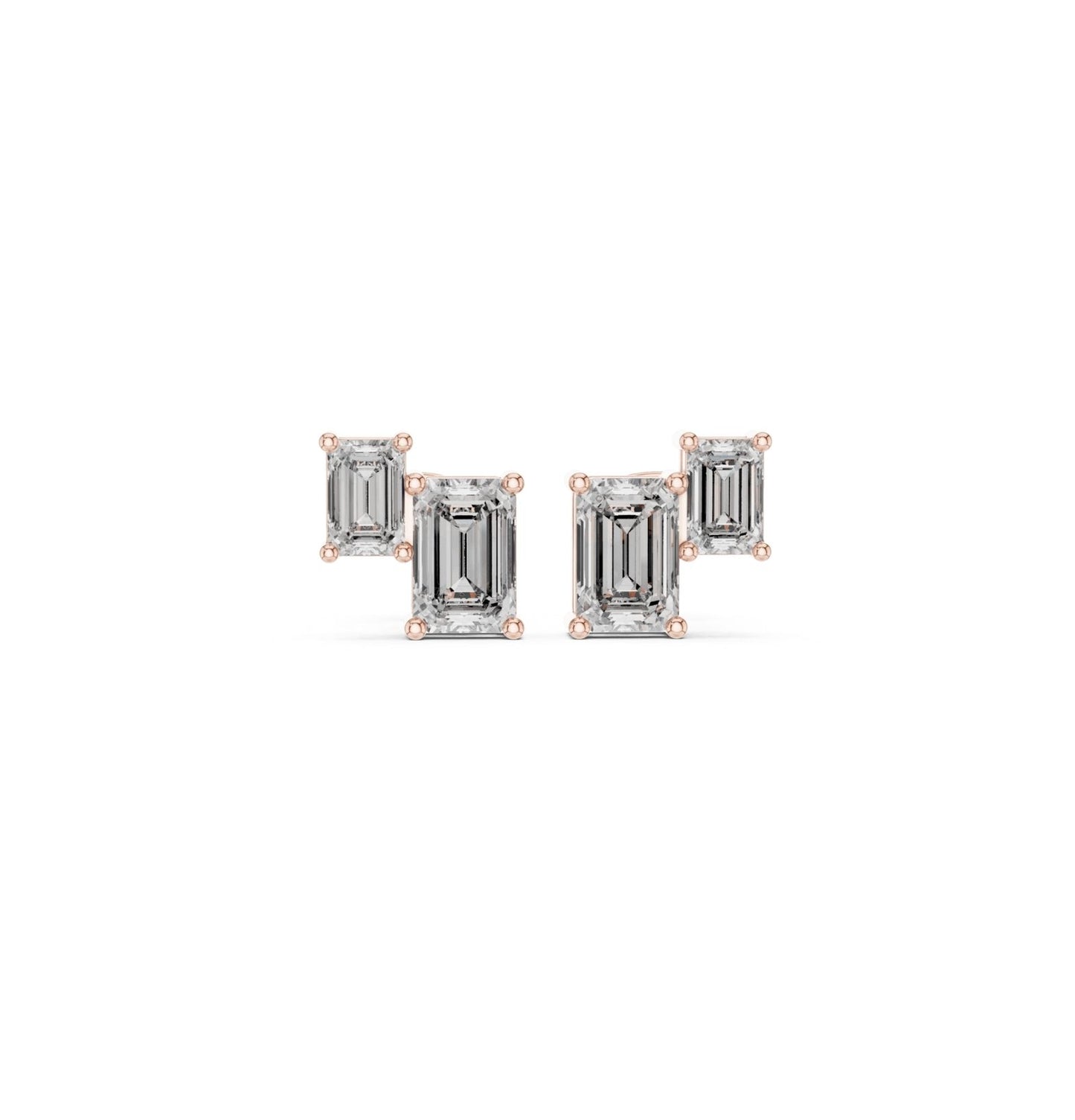 Emerald Cut Diamond Yellow Gold 14 K Earring For Wommen |pure carat