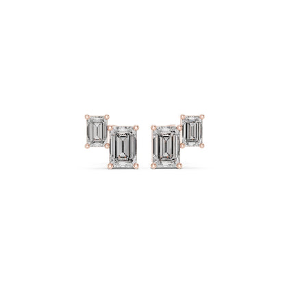 Emerald Cut Diamond Yellow Gold 14 K Earring For Wommen |pure carat