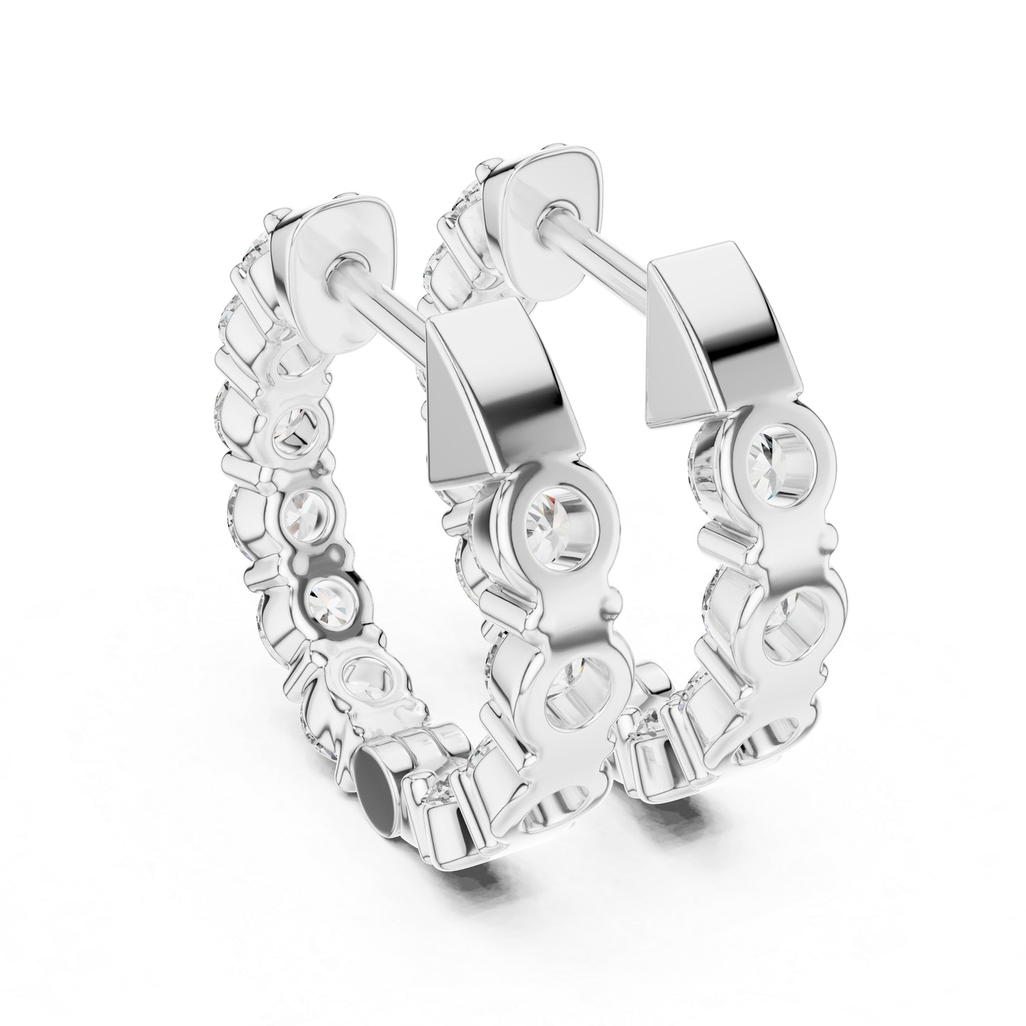 18K Yellow Gold Round Diamond Earrings for Women - Bridal Jewellery - Pure Carat