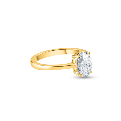 Oval Cut Diamond Solitaire Wedding Ring.
