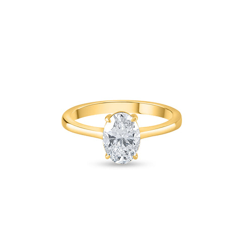 purecarat  oval cut  diamond solitaiar with accent ring 14k solid