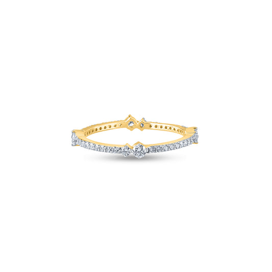 Purecarat Gold Diamond Band Ring for Women | Stackable Gold Diamond Ring