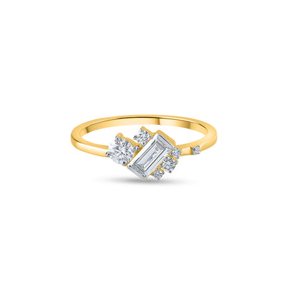 "Purecarat designs 3 Stone Emerald Cut Diamond Ring. Explore Purecarat's unique diamond rings."