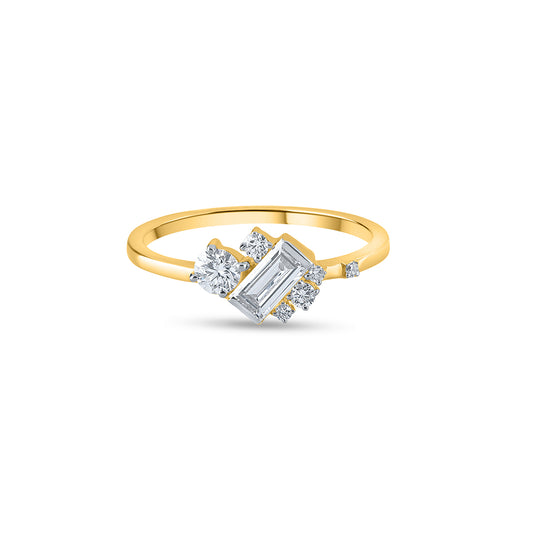 "Purecarat designs 3 Stone Emerald Cut Diamond Ring. Explore Purecarat's unique diamond rings."