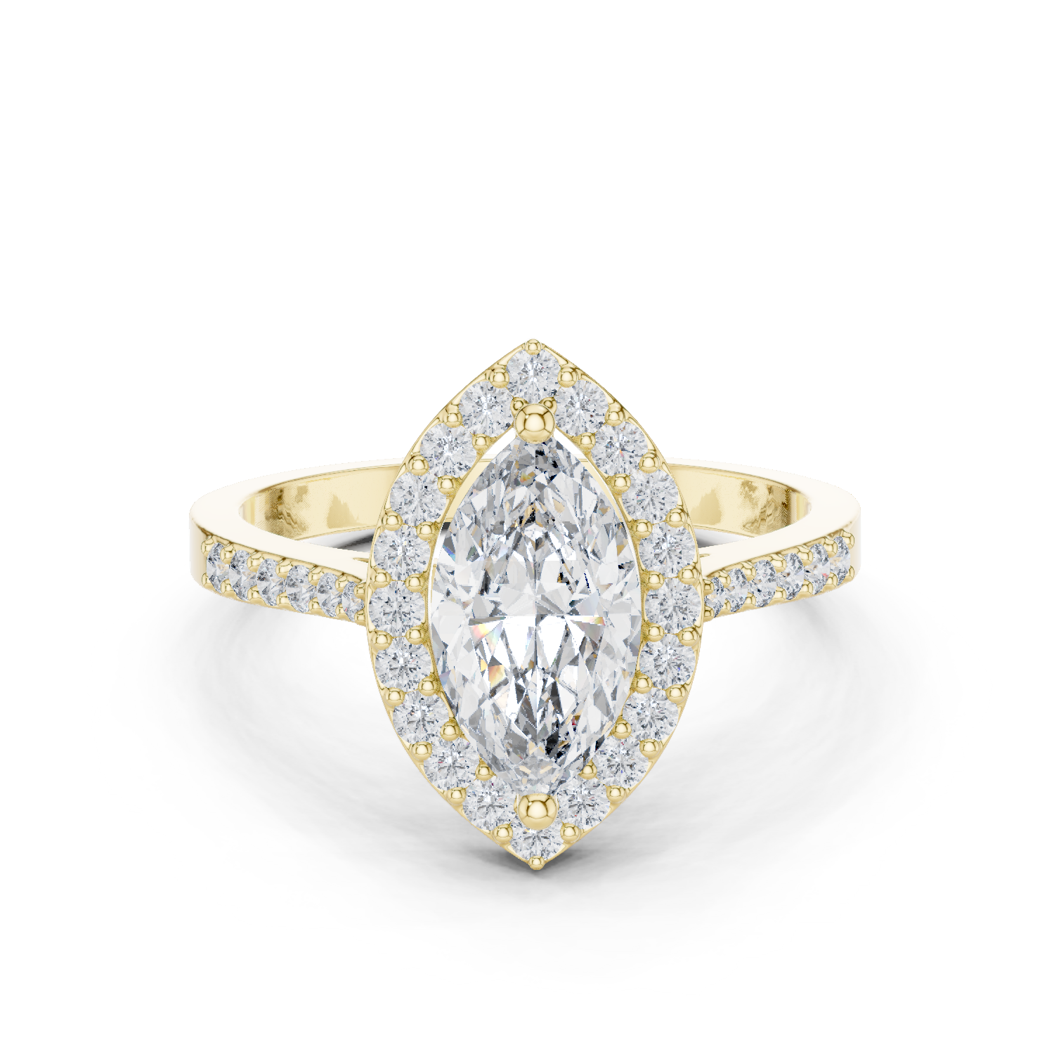 "Purecarat Marquise Diamond Ring in yellow gold"