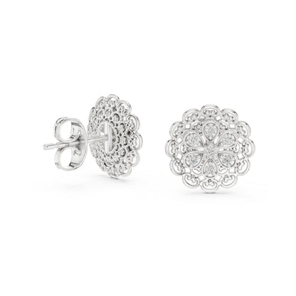 18K White Gold Round Lab-Grown Diamond Drop Earrings for Women | Office Wear | Pure Carat