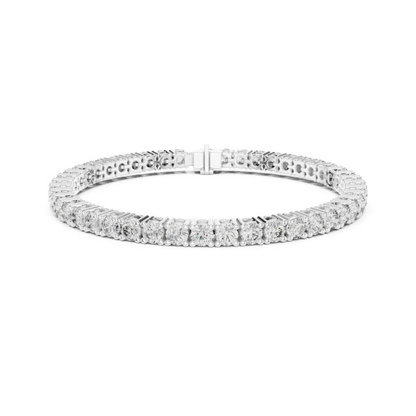 18k Rose Gold Round Lab-Grown Diamond Party Wear Bracelet for Women | Pure Carat