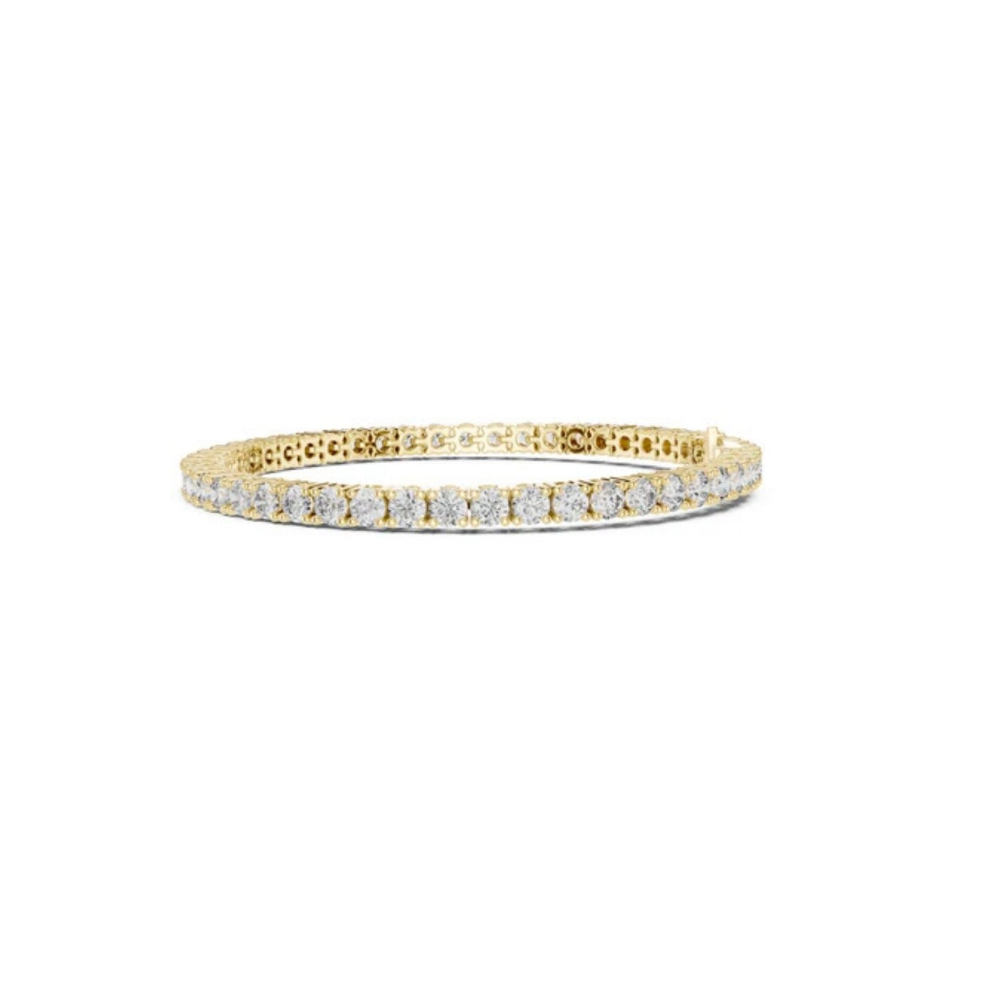 18K Yellow Gold Round Lab-Grown Diamond Bracelet for Women - Everyday Wear - Pure Carat